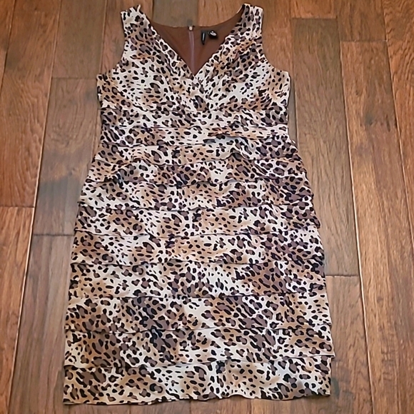 New Directions Black and Brown Mini Dress - Picture 1 of 8